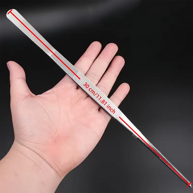 TEMU Pinzas Profesionales Rectas/Curvas de Acero Inoxidable de Pulgadas con Mango Antideslizante Dentado - Punta Ideal para Reparación de Electrónicos y Pesca, Uso Profesional y DIY