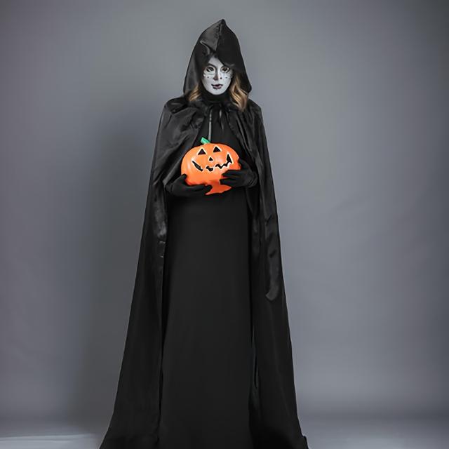 TEMU Costume Cosplay di Halloween - Veste da in Poliestere con Cappello da , Mantello della Morte Magico Medievale per e Ragazzi, Costumi di Halloween