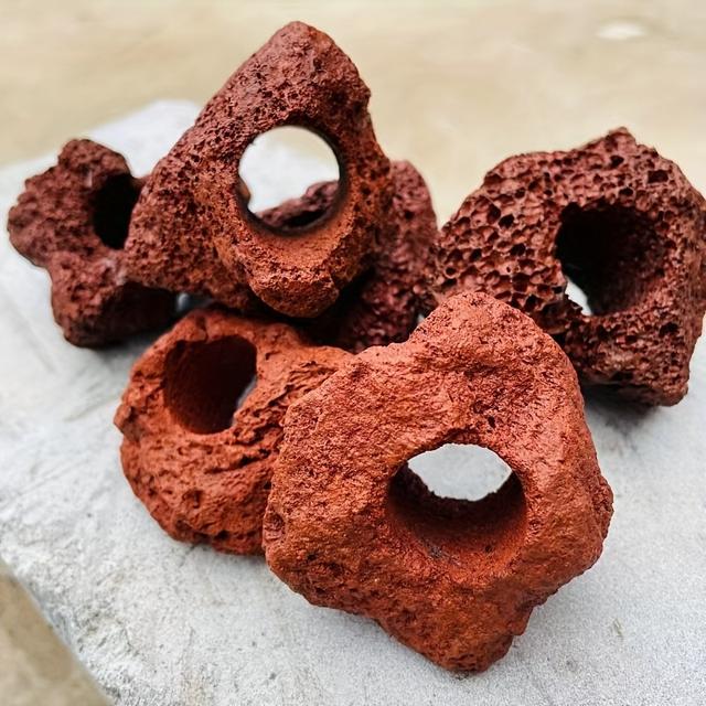 TEMU 6pcs Volcanic Lava Rock For Aquariums - Ideal For Fish Tanks, Fixed Plant Decor, And Purifying Water Quality, Aquarium Landscaping Rocks|aquatic Landscaping|smooth Texture