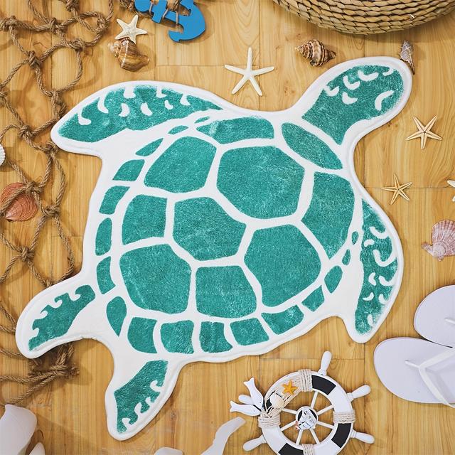 TEMU Sea Turtle Bathroom Rug Beach Bathroom Mats Rugs No Turquoise Turtle Washable Cover Floor Rug Theme Bathroom Mat For Door Living Room Bedroom Shower