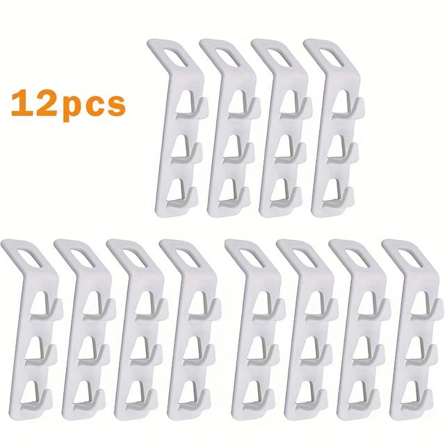 TEMU 8/12 Stück Kleiderbügelhaken für Studentenwohnheim Kleiderschrank Mehrschichtige Aufbewahrung Kleiderbügelhaken Verbinden Mehrere Funktionen zur Platzersparnis