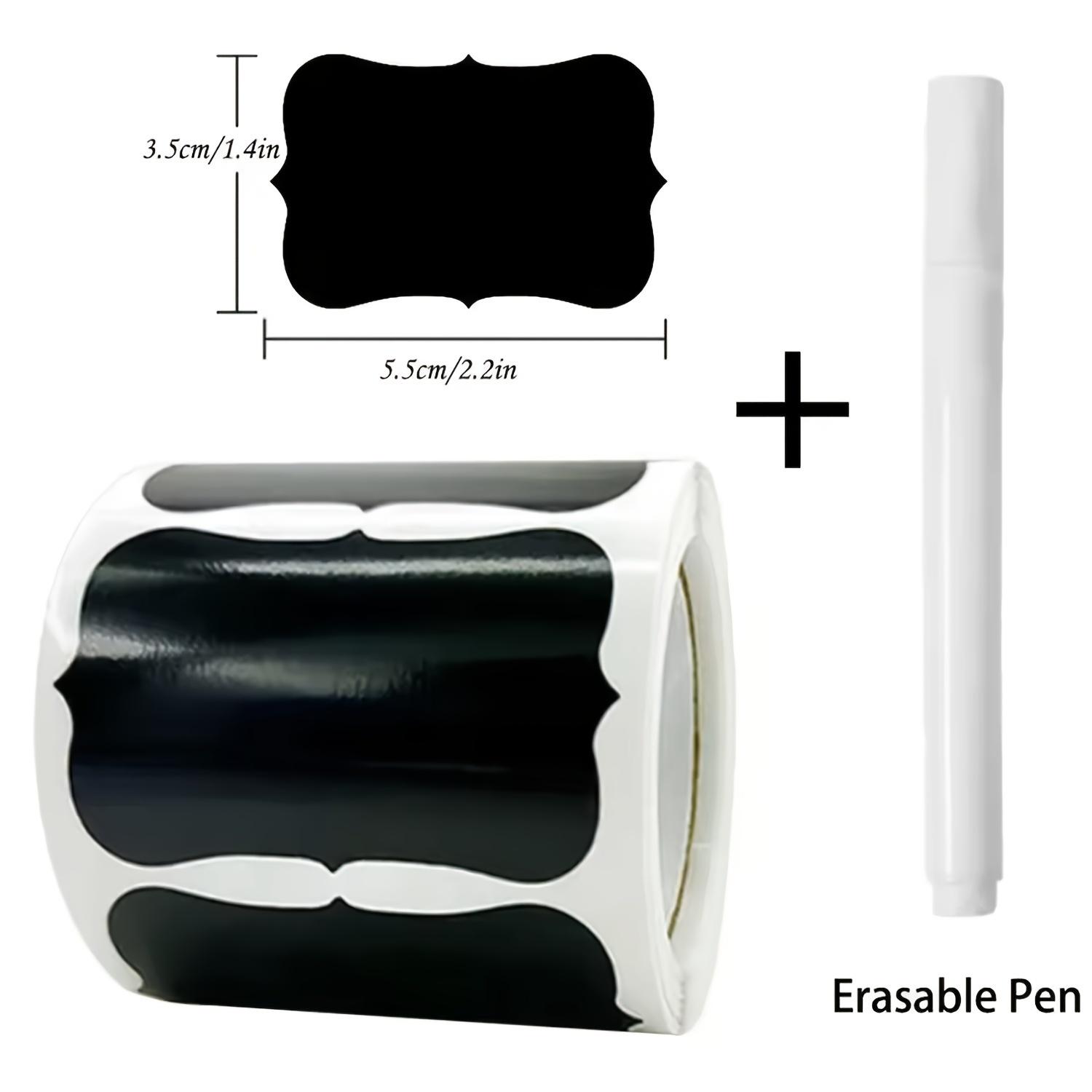 TEMU 120pcs/roll 3 Styles Removable Blackboard Stickers With Erasable Pen Waterproof Blackboard Labels 1.4*2.2 Inches For Home And Kitchen