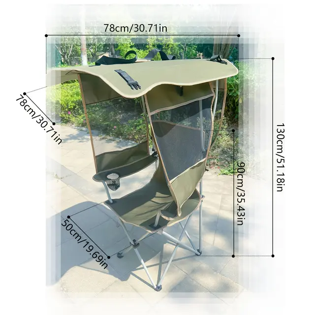 TEMU Multi-Sided Sonnenschutz Faltbarer Campingstuhl | Drei-Seitig Winddicht, Ideal für Angeln, Park, Strand, Einfaches Falten für Transport