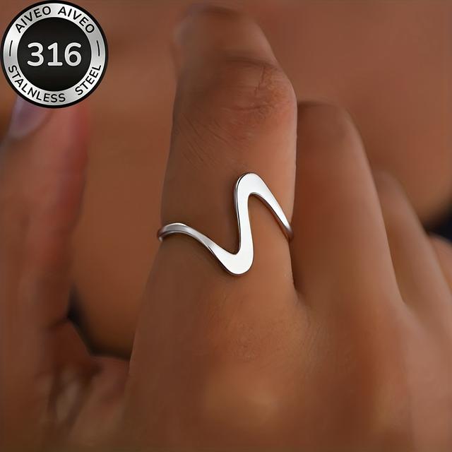 TEMU High-quality Stainless Steel Hypoallergenic Golden , Anti-fading, Easy And Elegant, Suitable For Daily Wear Or Party, Fashionable Women's Ring, Jewelry Accessory, And An Exquisite Gift For Women