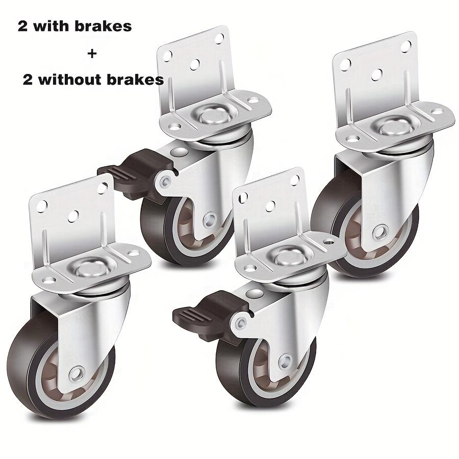 TEMU 4pcs, Side Mounted Casters 2 Inch L-shaped Small Rubber Casters Set 4pcs, Ball Bearing 360 Degree Plate Swivel Casters 600 Lbs, Furniture, Cribs, Kitchens, Cabinets