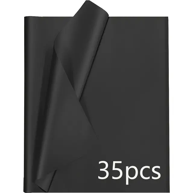 TEMU Black Tissue Paper 50.8cmx35.56cm Fantasy For Gift Wrapping, Flower Bouquets, Weddings, Birthdays, Parties & Holiday Decorations, Wedding Decoration | Sleek Texture |