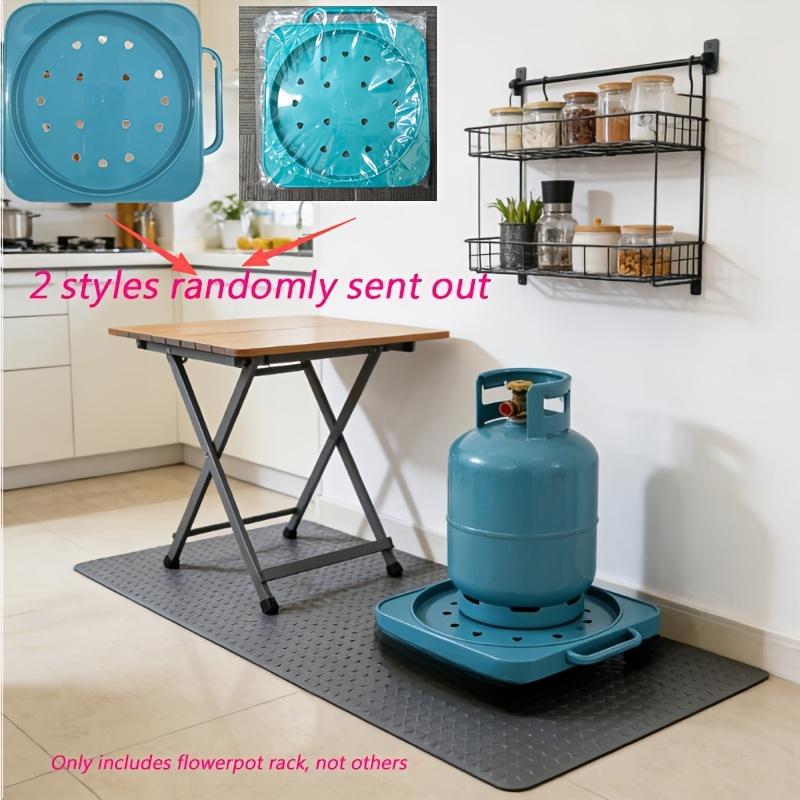 TEMU 1pc Kitchen Lpg Cylinder Mobile Base, Thickened Wheeled Fixed Stand, Multi-functional Flower Pot And Plant Holder