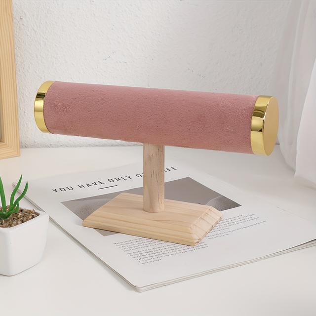 TEMU Versatile Wooden Jewelry Stand - Base For Bracelets, Bangles, Beads & Hair Ties Display - Multiple Colors Available, Beads For Bracelets, Wooden Base, Storage, Jewelry Towers