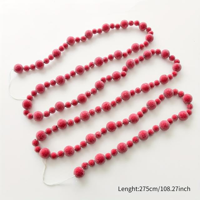 TEMU 1 , 108,27 Zoll Weihnachts-Rotbeeren-Girlande für Garten, , Hochzeit & Baumdeko – Kein benötigt