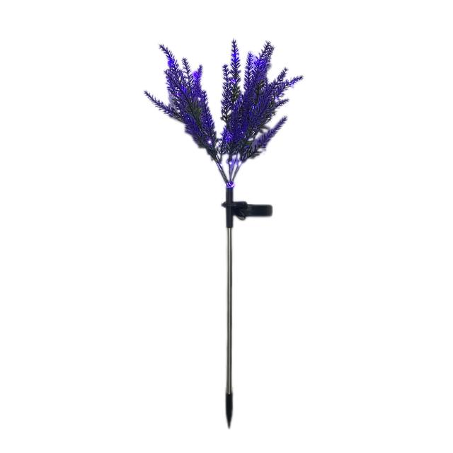 TEMU 1pc Lifelike Lavender-themed Solar Garden Lights Featuring Automatic Solar Charging And Nighttime - Perfect For Outdoor , Yard Decoration, Festival Embellishments, And Gifts For Family