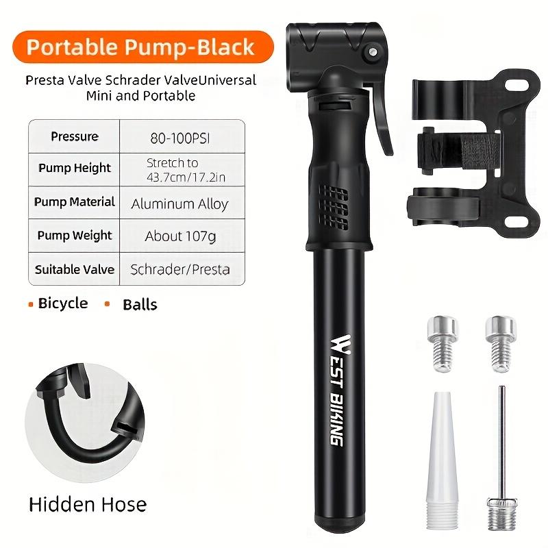 TEMU West Biking Portable Bike Pump High-pressure Bike Pump Cycling Accessories Travel-friendly Bike Pump