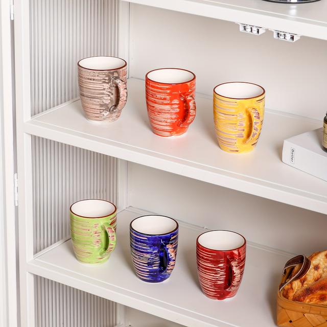 TEMU Mug Set Of 6, Multicolour, Coffee Tea Cup Set, Ideal For Coffee/tea/hot Chocolate/milk/water/drink