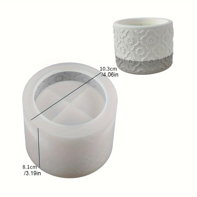 TEMU Silicone Molds For Diy Candle Jars: Flower Pot, Concrete Plaster, Resin Pottery, And Handmade Planters - Perfect For Home Gardening Decor