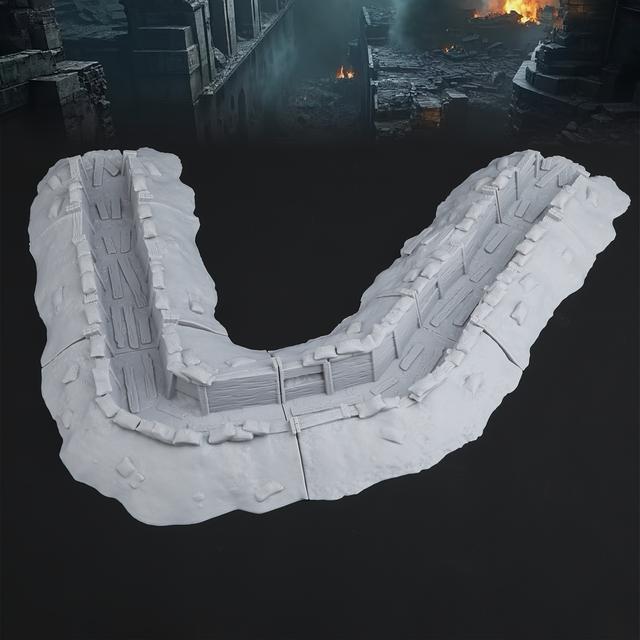 TEMU Trenches RPG Terreinset - 6-delige Slagveldaccessoires voor Meeslepende Rollenspel Bordspellen RPG Terreinlandschap voor TTRPG Tafelspellen Compatibel met Diverse Fantasy 's