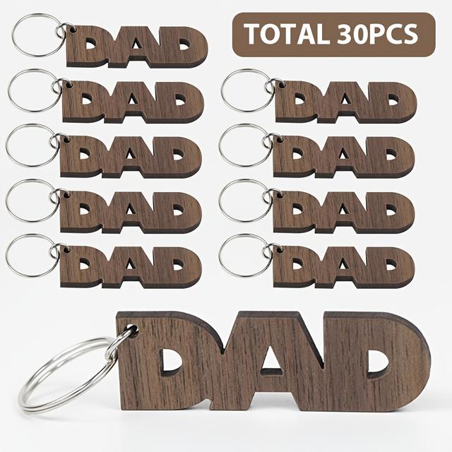 TEMU 30pcs Creative Keychain Set With Cutting In Dad Shape And