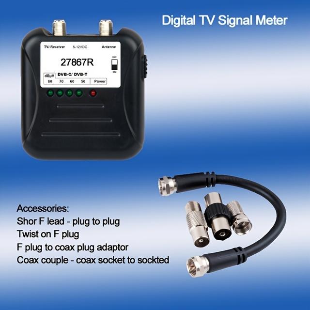 TEMU Dvb-c/dvb- Tv Signal Finder, Antenna For Terrestrial Television, Tv Reception System, Led Indicator For Signal Strength