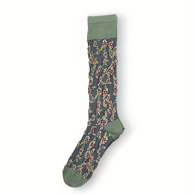 TEMU Calcetines de Mujer de , Calcetines la , Calcetines para Botas, Estilo Otoño/Invierno, Estampado Floral en Relieve, Versátil, No , , , Estilo Japonés, Europea y Americana, Bohemio