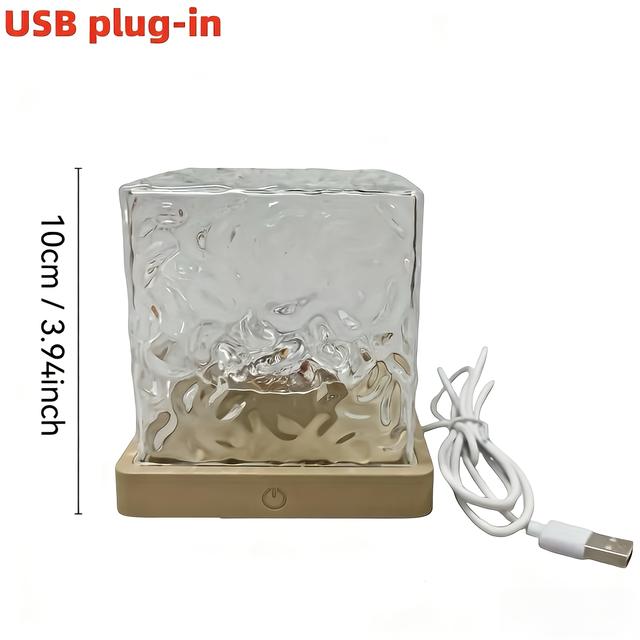 TEMU 16 Color Northern Lights Projection Night Light, Glowing Cube , Touch Sensing, Usb Wave Night Light Projector, Valentine's Day Decor, Winter Decor, Easter, Ramadan, Room Decor, Bedroom, Gifts