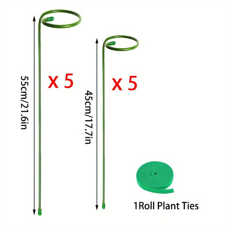TEMU Set mit 10 Metallpfählen für Gartenpflanzen, erhältlich in zwei Größen, entwickelt zur Unterstützung von Einzelstielblumen wie , Orchideen, Lilien, Rosen und Pfingstrosen