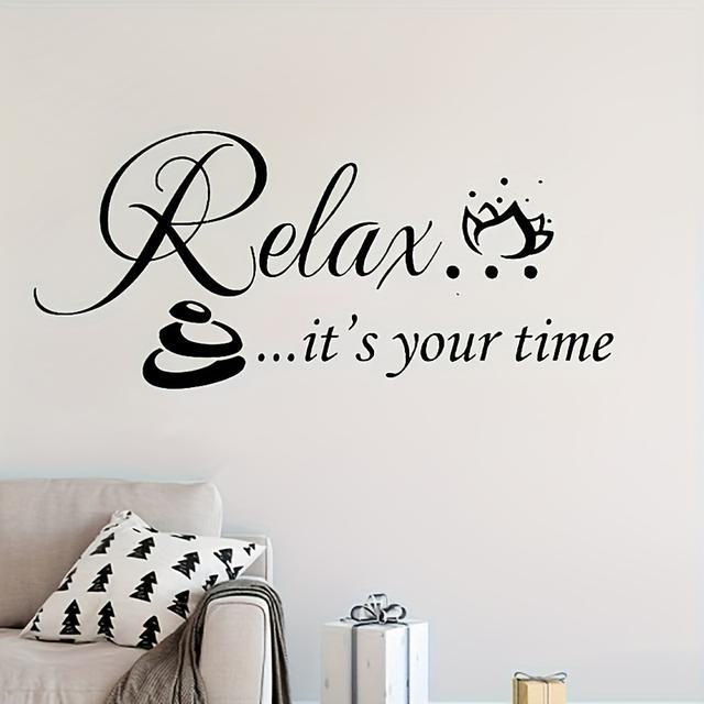 TEMU 1 db Relaxáló Falmatrica, Spa Szalon Fali Matricák, Hálószoba Előszoba Nappali Veranda Otthon Dekor Fali Matricák, Eltávolítható Matricák, Fali Dekor Matricák