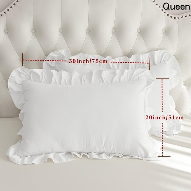 TEMU 2pcs Elegant White Lace Pillowcases - Soft, Skin-friendly Fabric | Versatile & Comfortable For Bedroom, Living Room Decor | Allergy-safe Envelope Closure | Machine Washable