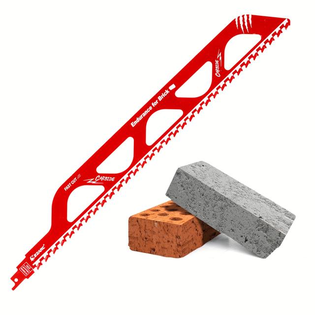 TEMU Ezarc 12-inch/ 18-inch Masonry Reciprocating Saw Blade, 1pc Carbide Cutting Saw Blades For Aerated Concrete, Hollow Brick, Drywall