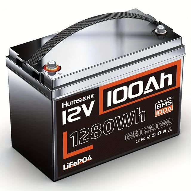 TEMU Humsienk 12v8ah 12v 50ah 12v100ah Lifepo4 Battery, 15000+ Deep Cycle Rechargeable Lithium Batteries, Built-in 8-100a Bms, 102.4-1280wh Rv, Boat, Solar, Trolling Motor, Camping