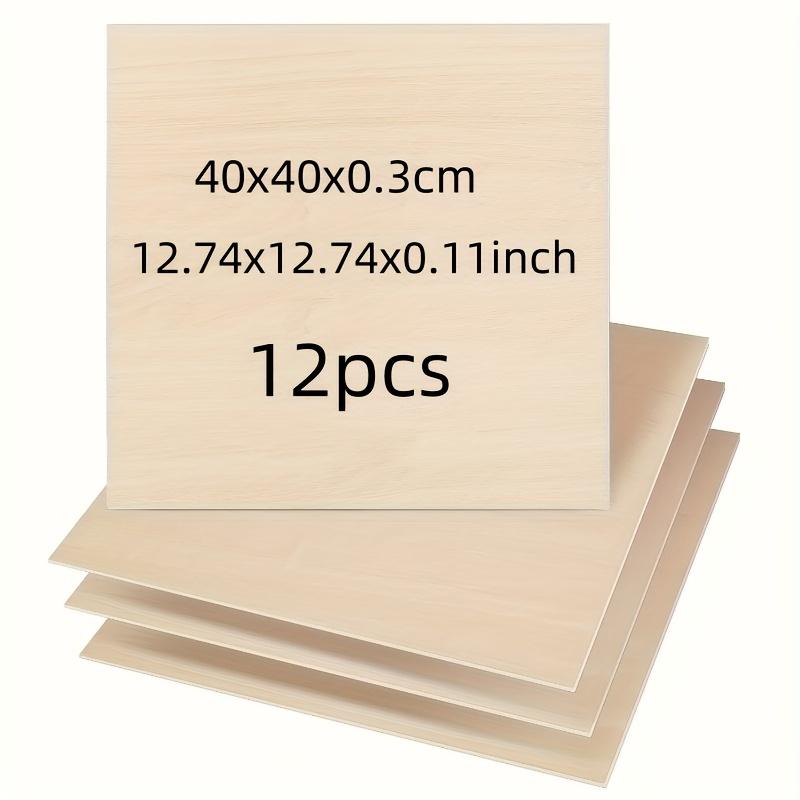 TEMU 12pcs Of 40x40x0.25cm Plywood Laser Plywood For Laser Cutting Engraving Wood Carving Crafts