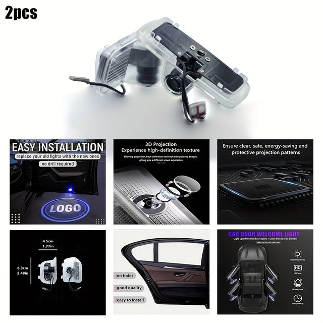 TEMU 2 قطعة مناسبة لأضواء الترحيب لأبواب سيارة هوندا أكورد، تدعم أكورد من 2003 إلى 2013، استخدام للإسقاط الليلي، تصميم بسيط، تركيب سهل، لا تحتاج إلى بطاريات