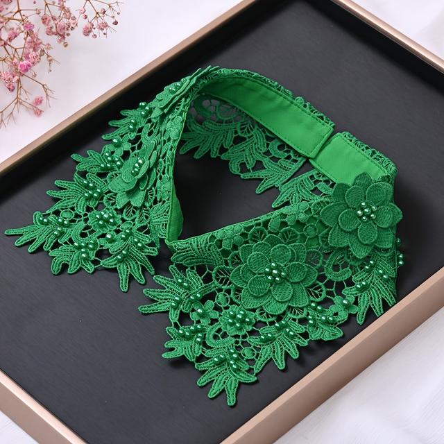 TEMU de Desmontável para Mulheres com Bordado de Miçangas Vintage, para Camadas de Suéter e Estilo Decorativo de