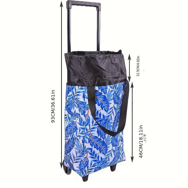 TEMU Chariot de courses portable avec tige de traction robuste, compact et pliable, idéal pour , chariot léger à à pour personnes âgées