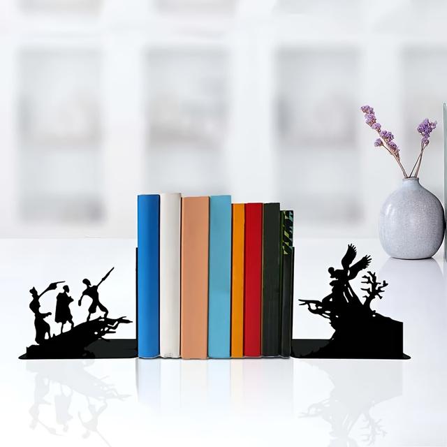 TEMU 1 Pair/2pcs - Tale Metal Bookends Decorative - Stylish Shelf - Magic Book Holder - Durable Organizer - Book Supports - Study Room Art Decor - Unique Gift For Readers
