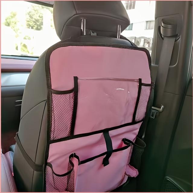 TEMU Pink Oxford Cloth Durable Car Seat Storage Double Layer Hanging Bag