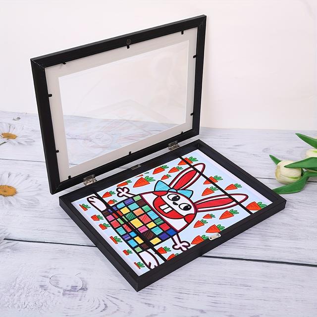 TEMU 1pc Magnetic A4 Art Display Frame - Front-opening, Foldable Design For ' & Photos - Wall Decor With Cartoon Theme For , Cartoon Wall Art