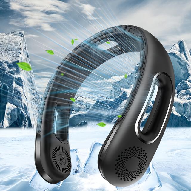 TEMU Portable Neck Fan, 360° Cooling Bladeless Fan, Long-lasting 16h Battery, 4 , Usb Rechargeable, Wearable Personal Fan For , Travel, Office, Outdoor, Stocking Stuffers, Camping Gear And Equipment