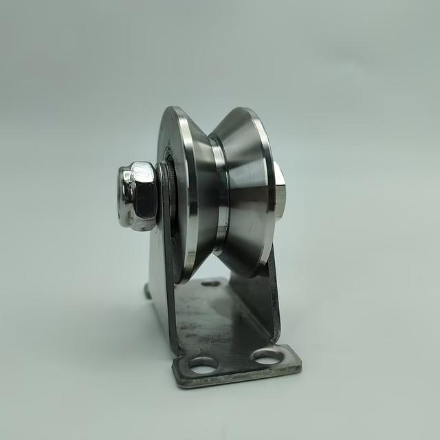 TEMU Enkel Rostfritt Stål Remskiva - Hållbar Metallrulle för Rep & Kabel, Idealisk för Materialhantering