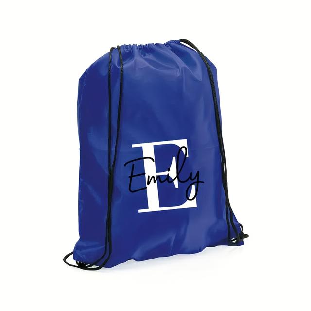 TEMU 12pcs Custom Name Initial Drawstring Bags, Personalized Multi-sized Backpacks, Personalized Drawstring Bag For Birthday Party Favor Candy Synthetic Gemstone Swimming Bags, Christmas, Halloween