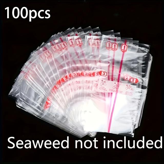 TEMU 100er-Pack Doppellagiger Onigiri-Verpackungsbeutel - Dreieckige Sushi-Verpackungstaschen mit Seetangmuster - Frischebewahrende Einweg-Reisbällchen-Aufbewahrungsbeutel