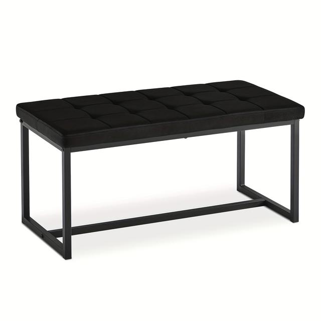 TEMU 1pc Dining Room Bench Seat Velvet Padded Cushioned Hallway Benches With Metal Frame Lounge Long Dinner Stool For Kitchen Bedroom Living Room Hallway