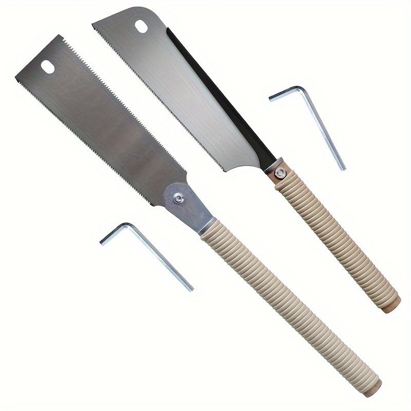 TEMU Japanese Pull Saw Set Sk5 Steel Wood Handle Saws 24'' Double-edges Saw Of 6/17tpi, 20'' Single-edge Saw Of 17 Tpi With Flexible For Carpentry