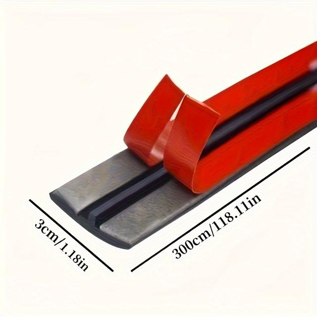 TEMU 1pc 300cm/118.11in {car Sunroof T-type Seal Strip} Universal Roof Waterproof Glue Strip For Front And Rear Windshields, Rainproof T-type