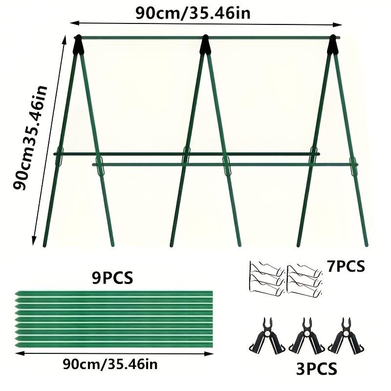 TEMU 19pcs Set / Climbing Frame, Pole Length 35.46 Inches, Climbing Plant Support Frame, Garden Trellis Fence - Ideal For Gardening, Outdoor And Fruits, Grapes, Loofah Frame, Courtyard Flower Stand