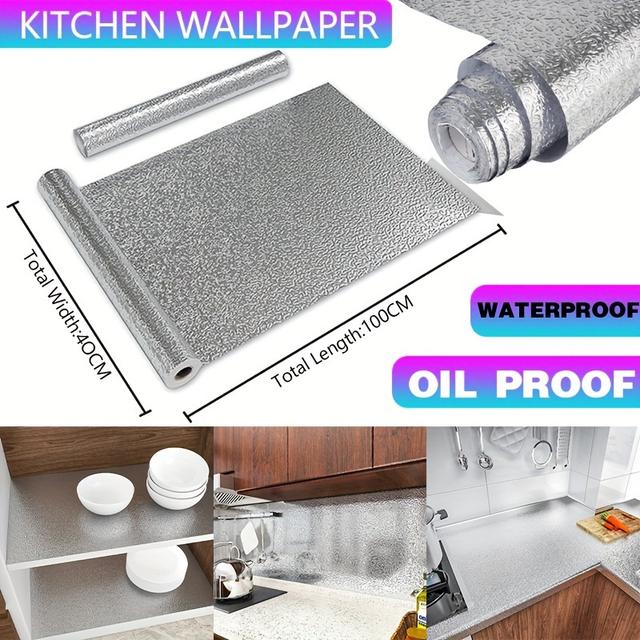 TEMU Waterproof Oil Proof Aluminum Foil Sticker Self Adhesive Kitchen Wallpapers Au