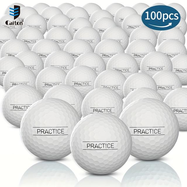 TEMU 100개 케이튼 듀얼 레이어 트레이닝 볼 - 탄력감 있는 고강도 디자인, 장거리 비행 및 균형 잡힌 스핀 컨트롤, 드라이빙 레인지 연습과 스윙 기술 개발에 이상적, 초보자부터 프로까지 (경제적인 대량 팩)