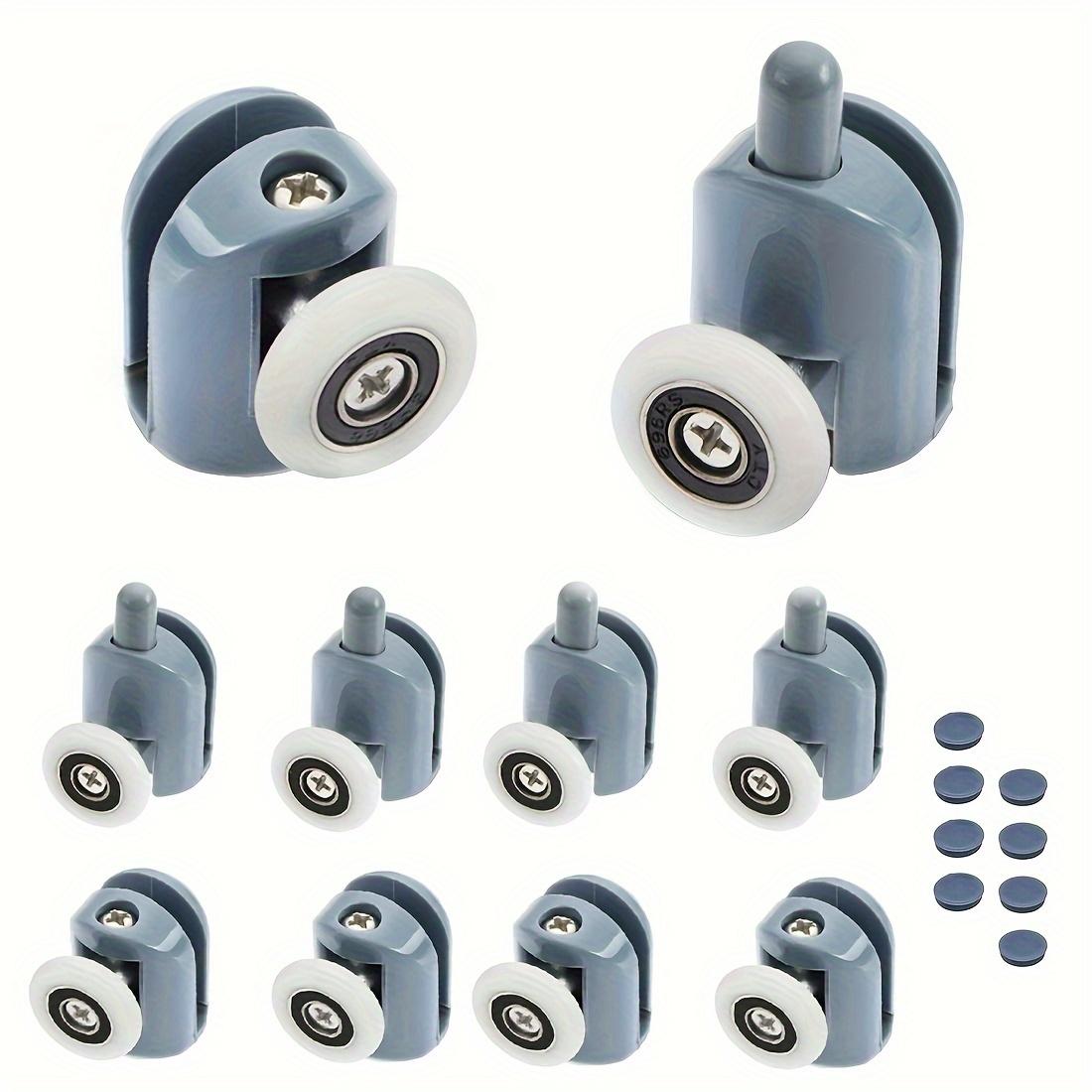 TEMU 8pcs Silent Shower Door Rollers - 25mm Durable Plastic, Perfect For Bathroom & Glass Doors