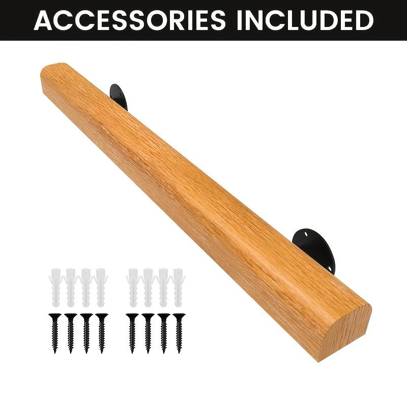 TEMU 1pc Wall-mounted Handrail 1 2 3 Feet Wooden Iron Bracket Stair Handrail, Suitable For Indoor Stairs, Bearing 550 Lbs Tension - High Quality Stair Handrail