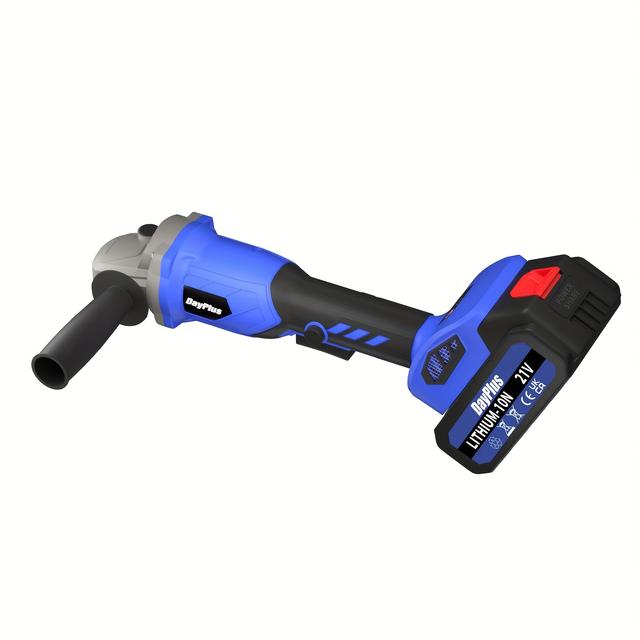 TEMU Machine Only 21v Brushless Cordless Angle Grinder, 115mm Grinding Disc Lithium-ion Battery For Makita Battery, 2-position Adjustable Auxiliary Handle