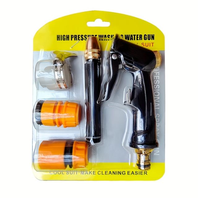 TEMU 1 High-pressure Car Wash Set, No Electricity Required, Suitable For Watering Plants, Flowering, Car Washing, Cleaning, No Power Or Battery Needed, Without Battery
