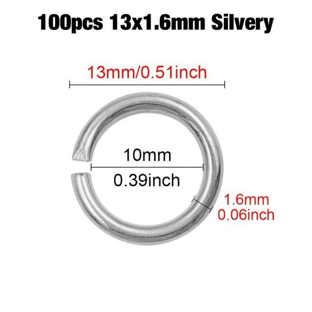 TEMU 100-200 Stück/Los Offene Sprungringe Split-Ringe Verbindungen für DIY Bastelbedarf Zubehör