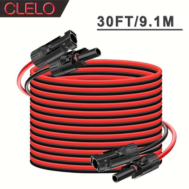TEMU Clelo Solar Panel Extension Cable 14awg 30ft/40ft